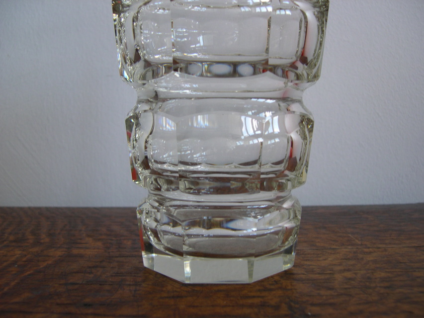 Moser Clear Glass Geometric Vase C 1920